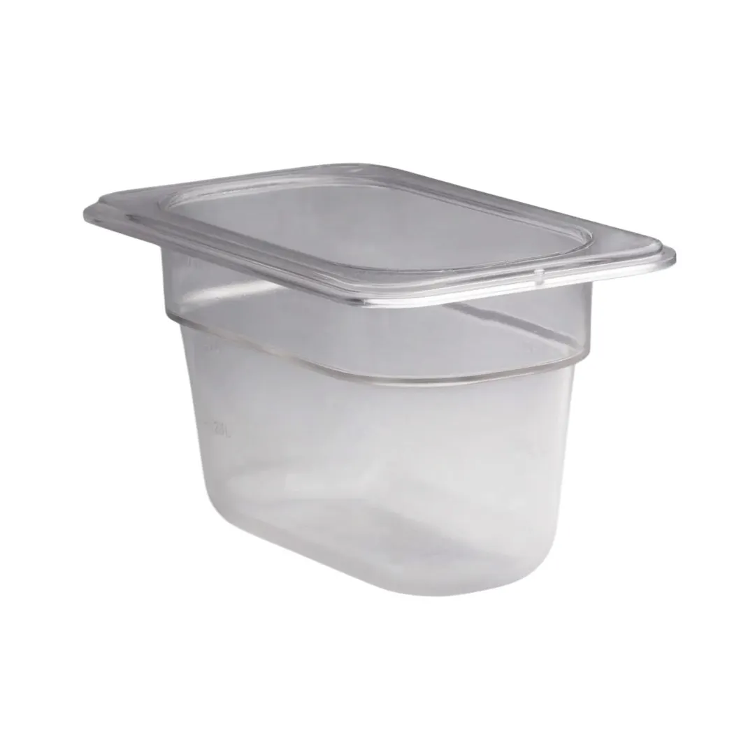 Concasse MCIP1910 Clear Polycarbonate Pan, 1/9 Size, 6-7/8" W x 4-1/4" D x 4" H, NSF