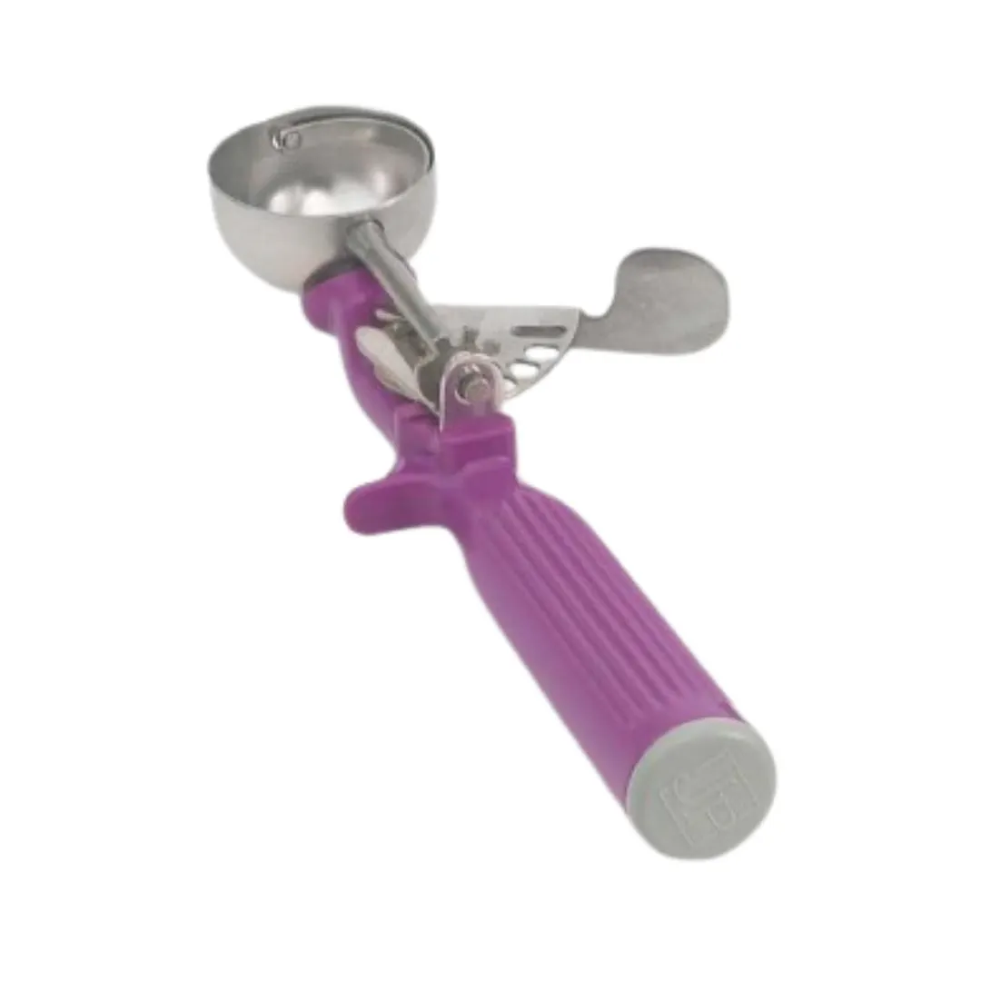 Concasse MCPP40 - 40" Stainless Steel Portion Spoon, 3/4 oz, Purple Plastic Handle