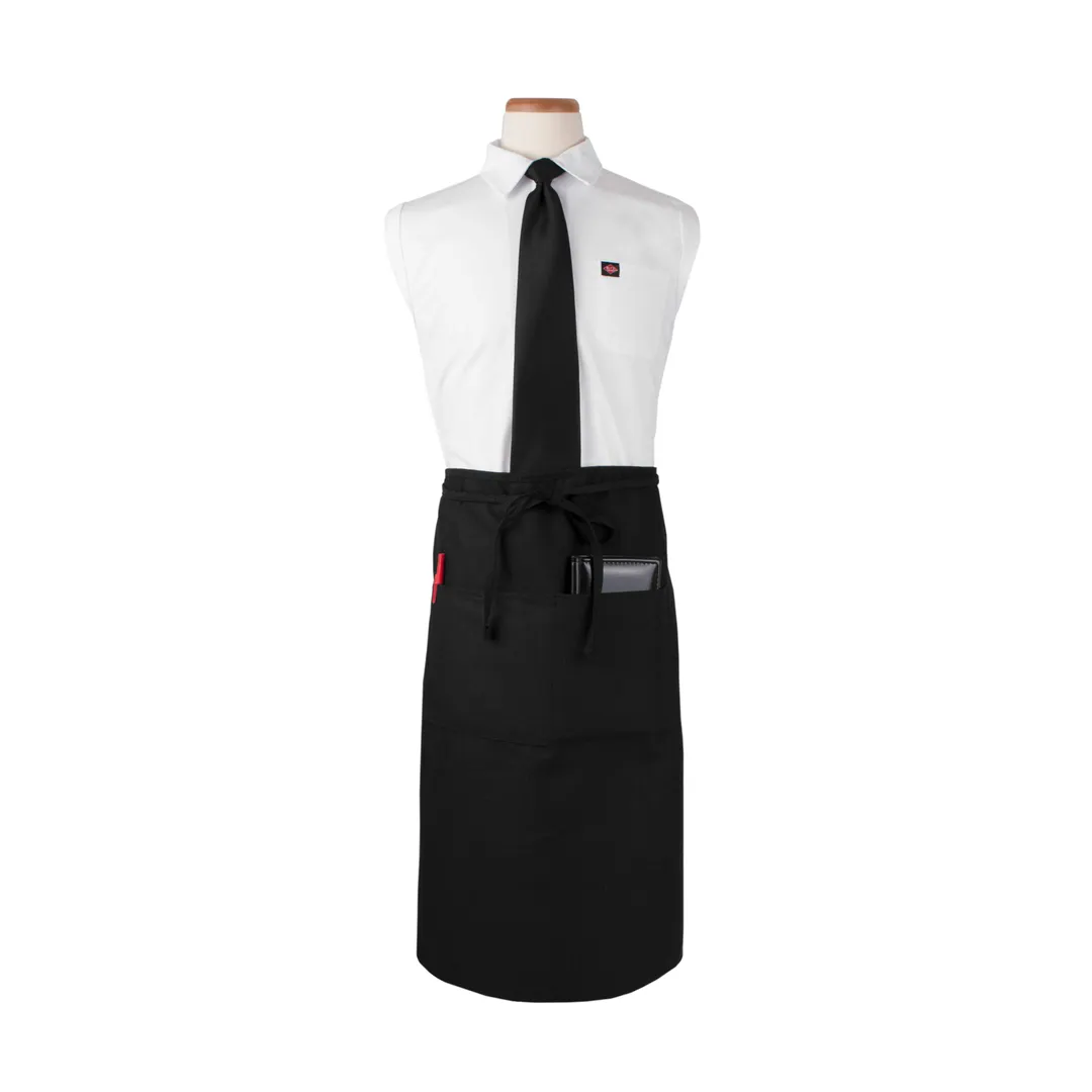 Chef Revival 2PWABK Waist Apron, 33" x 30" Long, 2 Pocket, Polyester, Black, Water Resistant