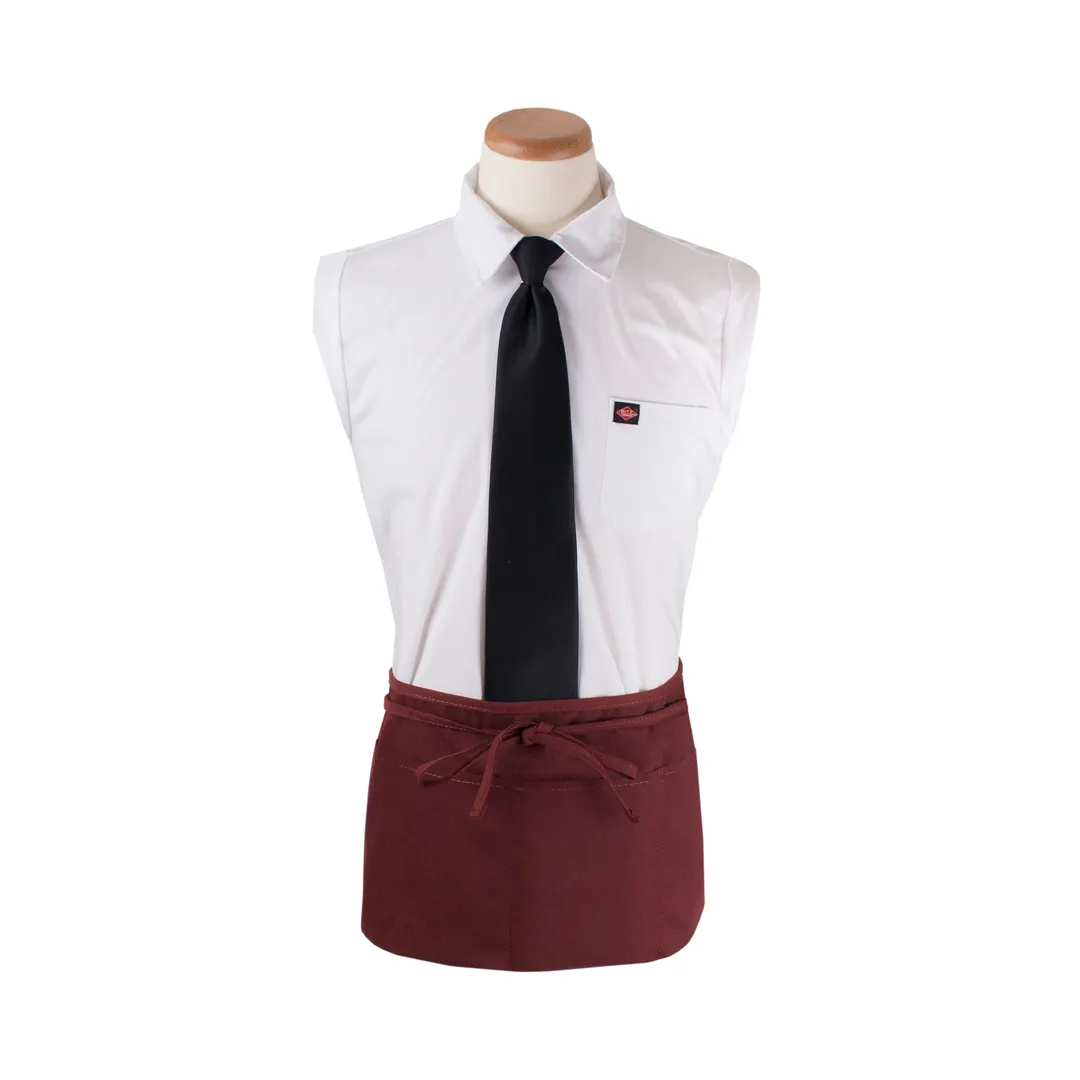 Chef Revival 3PWACBG Waist Apron, 25" x 11" Long, 3 Pocket, Burgundy, DuraSERV Polyester