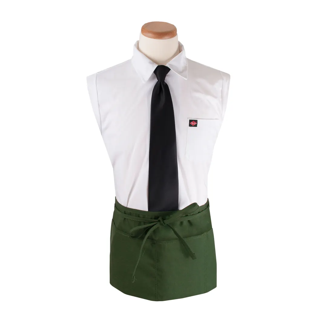 Chef Revival 3PWACHG Waist Apron, 25" x 11", 3 Pocket, Hunter Green, DuraSERV 100% Polyester