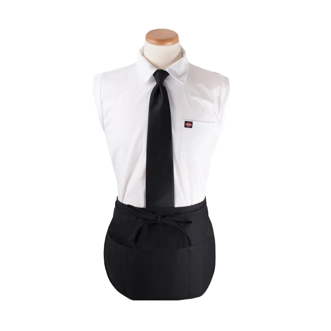 Chef Revival 3PWACRBK Reversible Waist Apron, 20-1/2" x 12", 3 Pockets, Black, Polyester