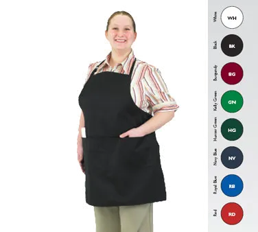 Chef Revival 601BAO-3-NV Bib Apron, 28" x 30", Navy, Poly-Cotton, Adjustable Neck Strap, 3 Pockets