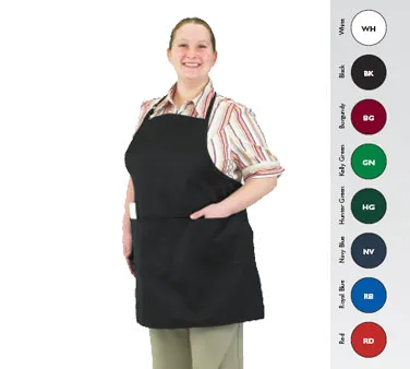 Chef Revival 601BAO-3-RB Bib Apron, 28" x 30", Blue, Poly-Cotton, Adjustable Neck Strap, 3 Pockets