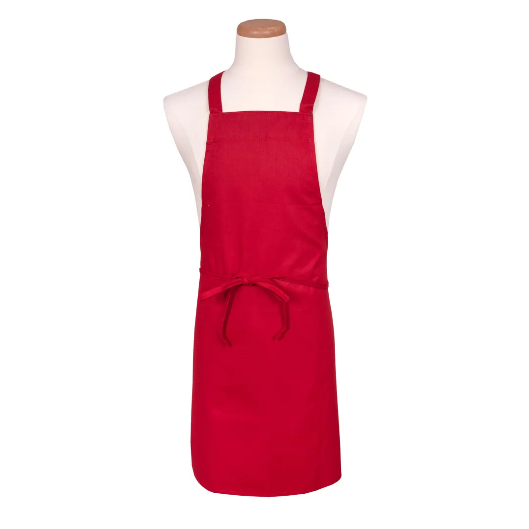 Chef Revival 601NP-RD Bib Apron, 28" x 34", Red, EZ-Blend Twill, No Pocket