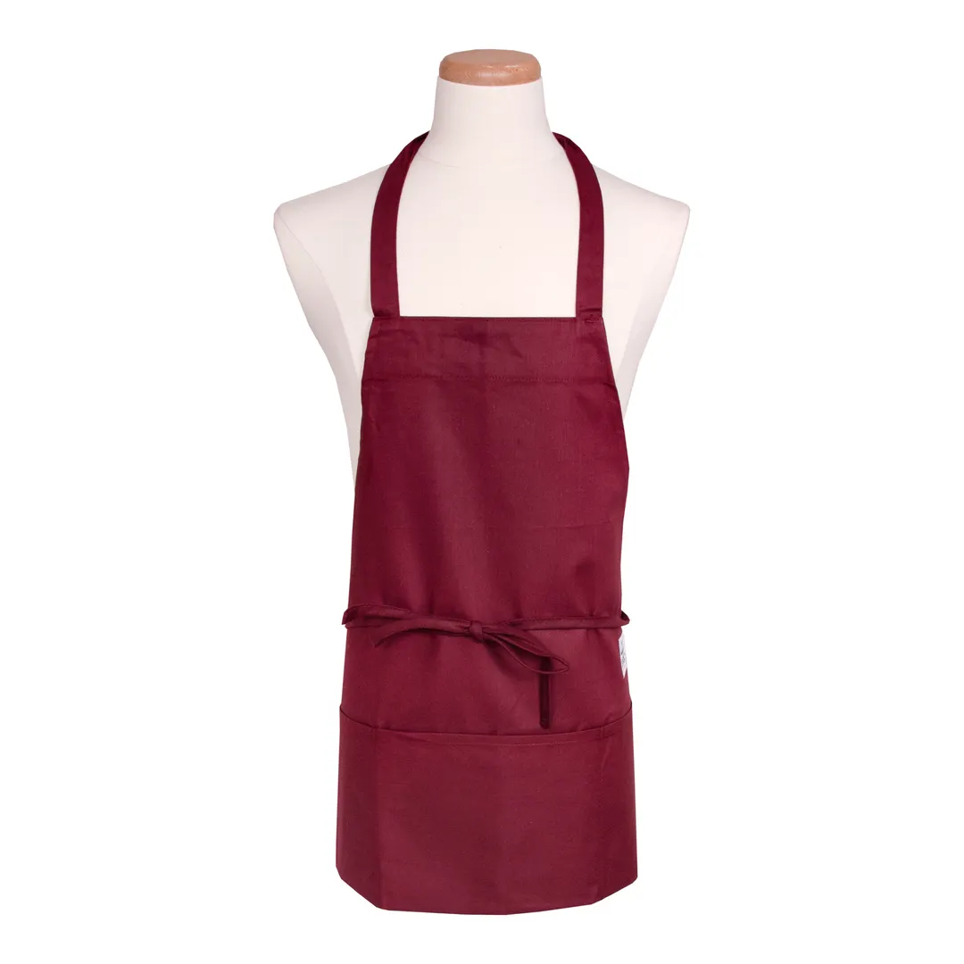 Chef Revival 602BAFH-BG Bib Apron, 28" x 25", 3-Pocket Front, EZ-Blend Twill, Burgundy