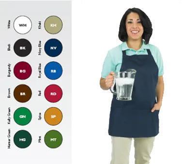 Chef Revival 602BAFH-BK Bib Apron, 28" x 25", 3-Compartment Pocket, EZ-Blend Twill Fabric, Black
