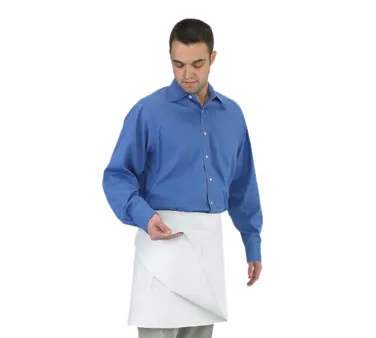 Chef Revival 603FW Waist Apron, 34" x 17", White, EZ-Blend Poly/Cotton