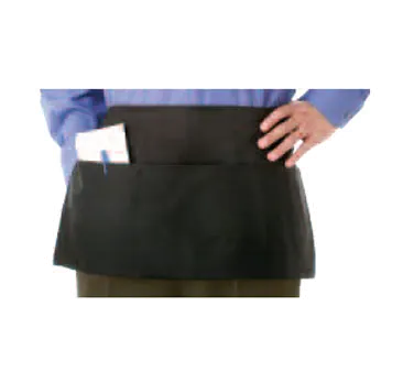 Chef Revival 605PS-BK Waist Apron, 24" x 12", 3 Pockets, DuraSERV Polyester, Black