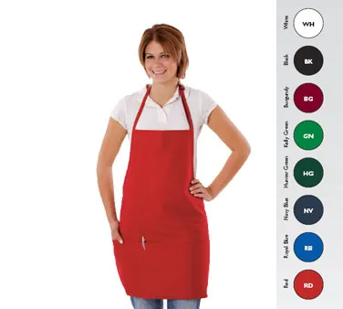 Chef Revival 612BAFH-BG Bib Apron, 28" x 27", 3 Pockets, Adjustable Neck, Poly/Cotton, Burgundy