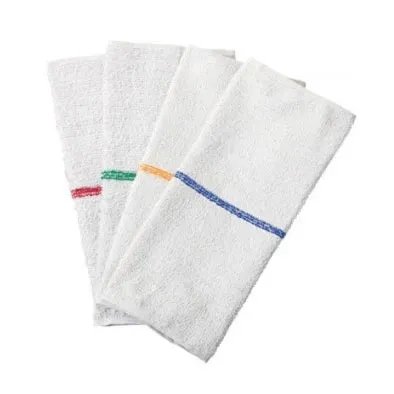 Chef Revival 700BRT-GLS Bar Towel, 16" x 19", 100% High Grade Cotton, White with Gold Stripe - 1 Dozen