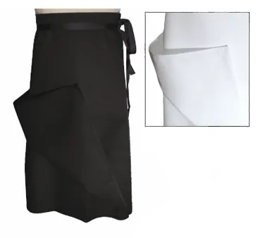 Chef Revival A005 Waist Apron, 30" x 30", White, EZ-Blend Poly Cotton Bistro Style