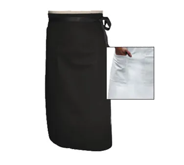 Chef Revival A011BK Waist Apron, 34" x 29", 1-Pocket, EZ-Blend Poly Cotton, Black