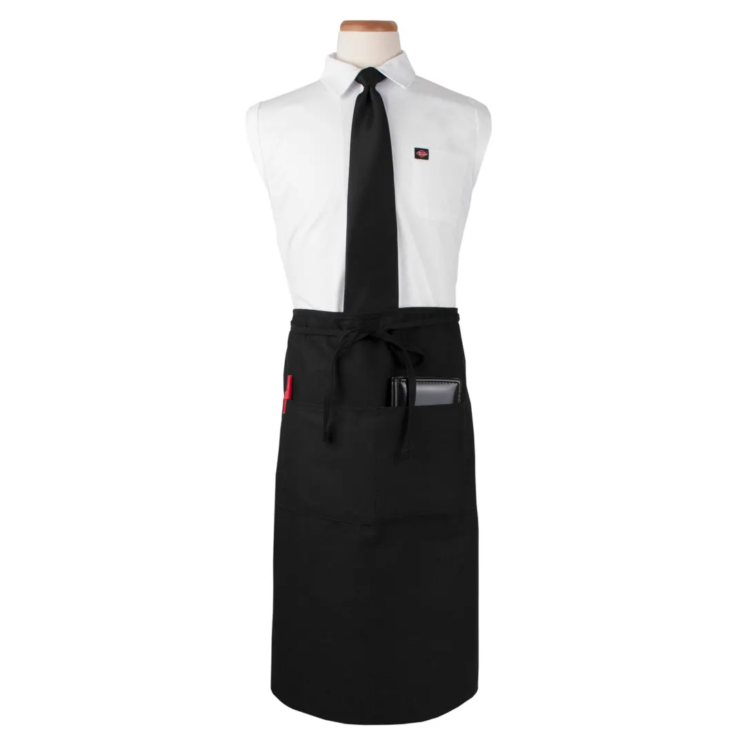 Chef Revival CL2PWABK-1 Waist Apron, 33" x 30", 2-Pocket, Black, DuraSERV Polyester