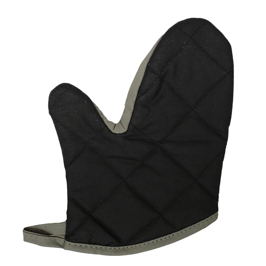 Chef Revival CL2PX10BKBK Pyrotex Oven Mitt, 10" Wrist Length, Black with Beige Trim - 1 Pair