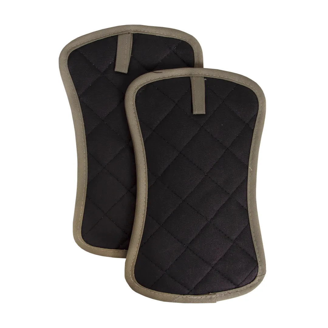 Chef Revival CL2PXSKBDBKBK Skillet Buddy Pot Handle Holder, 10" x 6", Pyrotex, Black/Beige - 1 Pair