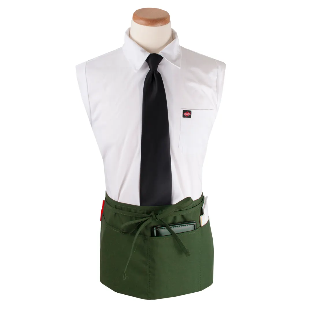 Chef Revival CL3PWACHG-1 Waist Apron, 25" x 11" Long, 3 Pocket, Hunter Green, DuraSERV Polyester