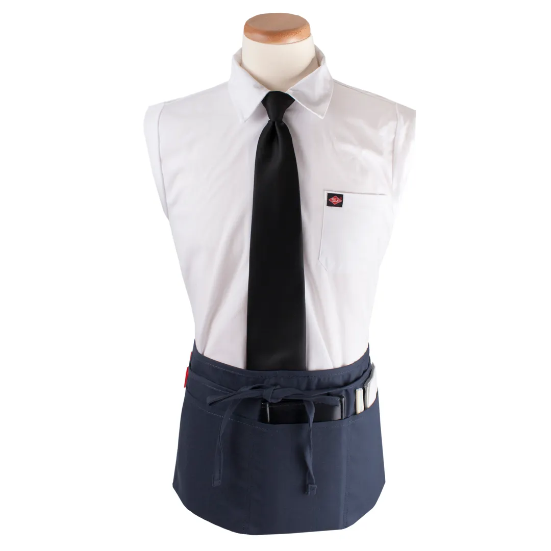 Chef Revival CL3PWACNV-1 Waist Apron, 25" x 11" Long, 3 Pocket, Navy Blue, DuraSERV Polyester
