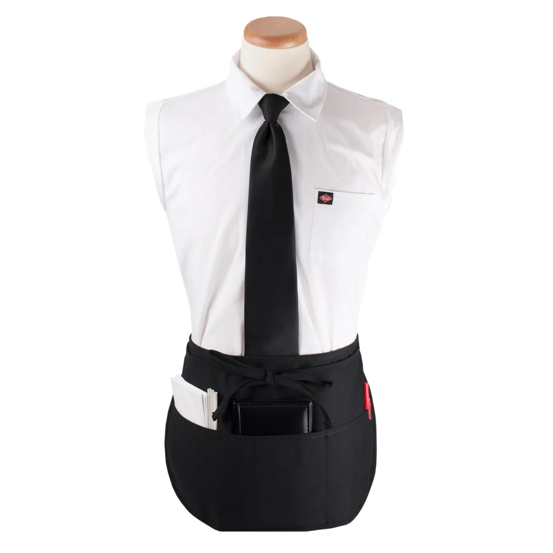 Chef Revival CL3PWACRBK-1 Reversible Waist Apron, 20-1/2" x 12", 3 Pockets, Black, Polyester