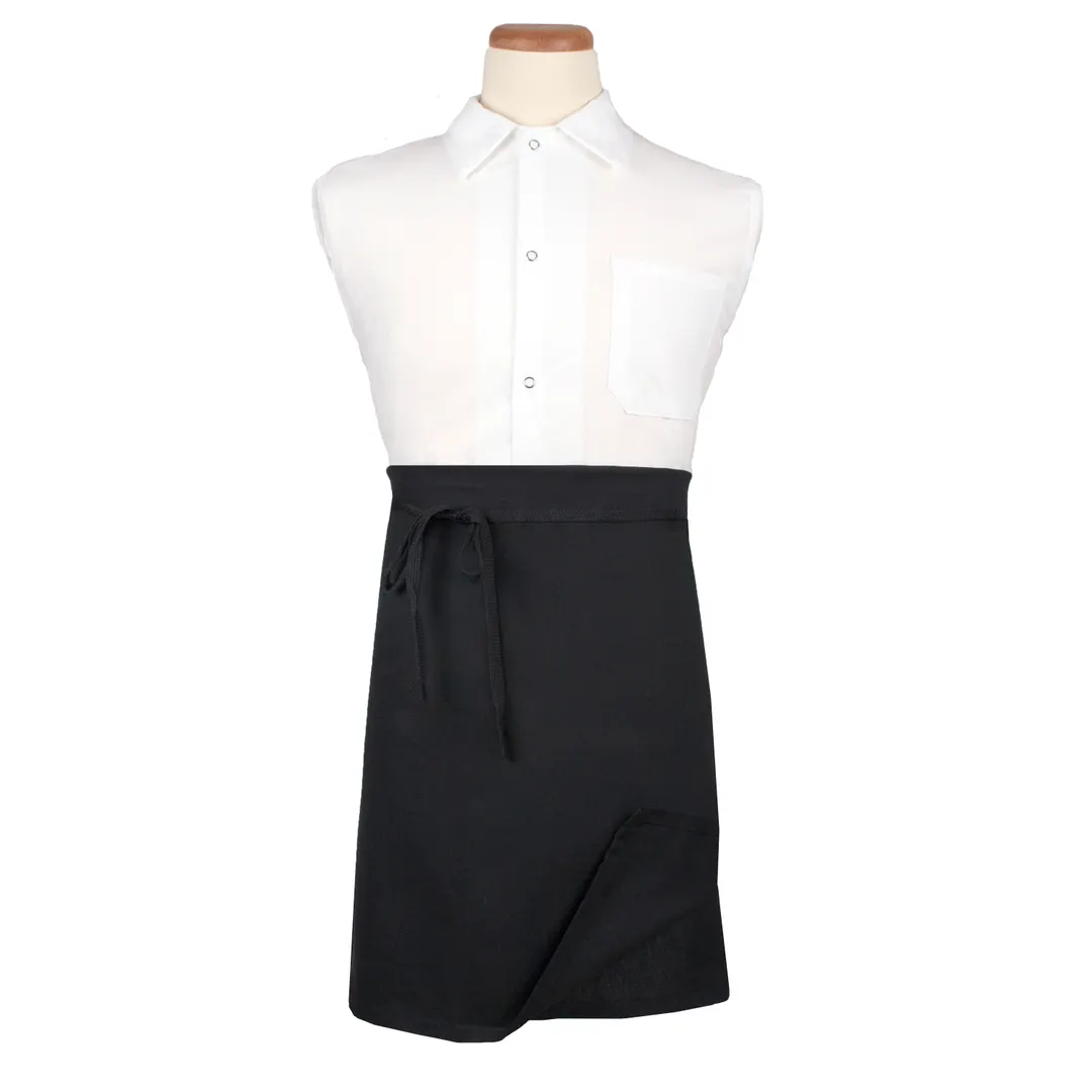 Chef Revival CL4WABK-1 Waist Apron, 32" x 21-1/2", Black, Cotton/Poly Blend, 4-Way Reversible
