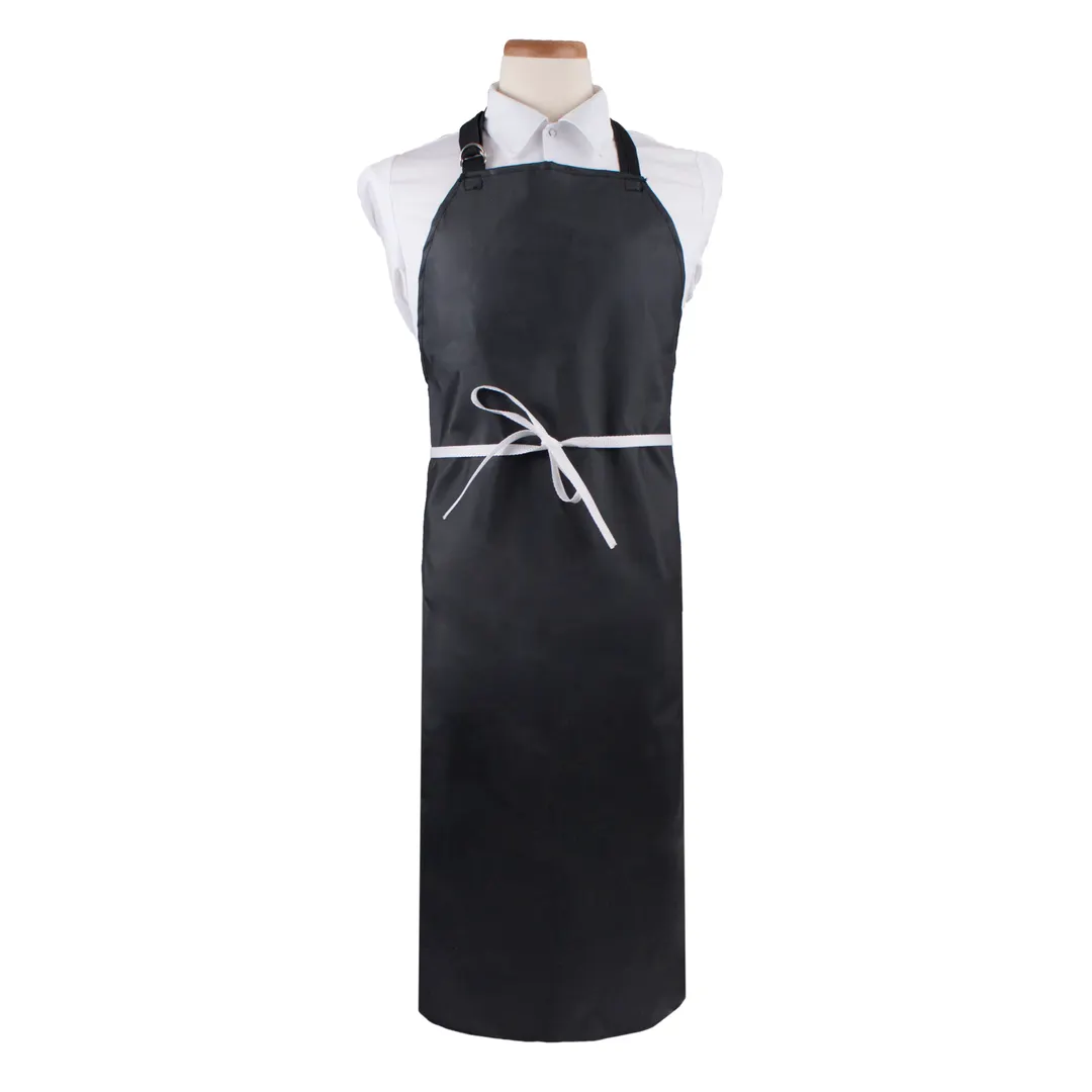 Chef Revival CLNPBIABK-1 Bib Apron, 26" x 31" DuraSERV 100% Polyester, Fade-Resistant, Black
