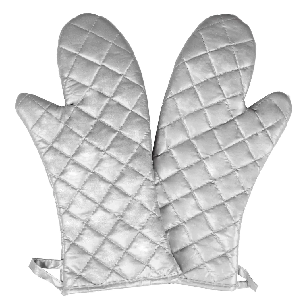 Chef Revival CLOMS26SL-1 Oven Mitt, 16" Elbow Length, Non-Stick Silicone, Silver - 1 Pair