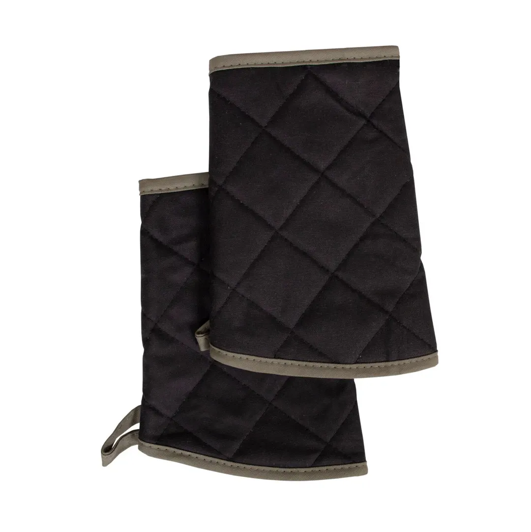 Chef Revival CLSLEEVEBKBE Protective Thermal Sleeve, 9" Elbow, Pyrotex, Black/Beige Trim - 1 Pair