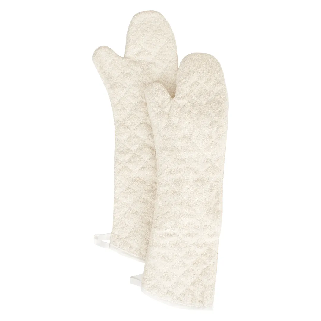 Chef Revival CLTTOM24BE-1 Terry Oven Mitt, 24", Terry, Beige, Washable, Silicone Lining - 1 Pair