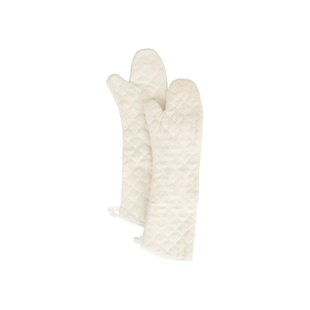 Chef Revival CLTTOM24BE Terry Oven Mitt, 24" Beige, Terry, Silicone Lining, Washable - 1 Pair