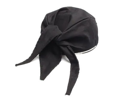 Chef Revival H020BK Chef's Scarf Hat, Black, Poly/Cotton, One-Size-Fits-All