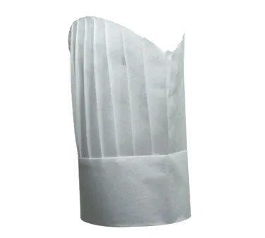 Chef Revival H055 Chef's Hat, 7", Disposable, Vented Top, Lightweight Non-Woven Fiber, White - Pack