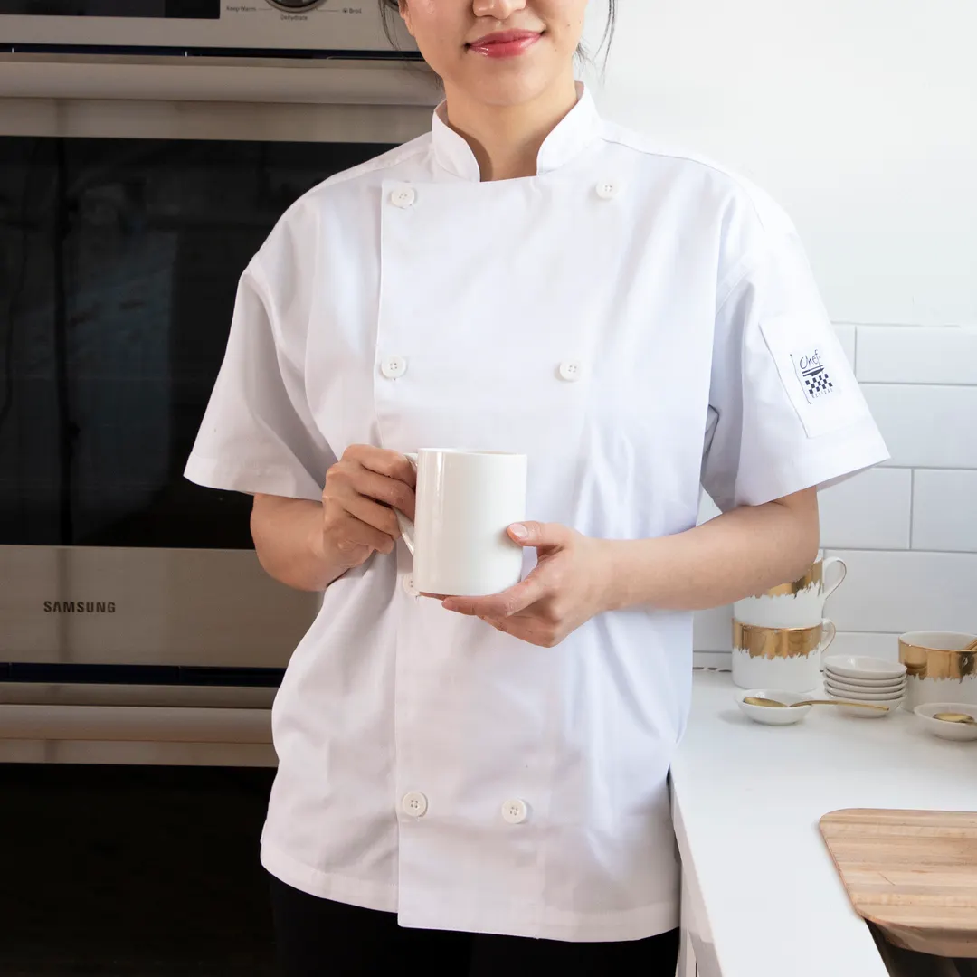 Chef Revival J005-XL Classic Chef's Jacket, X-Large, White, Poly/Cotton, Short Sleeve