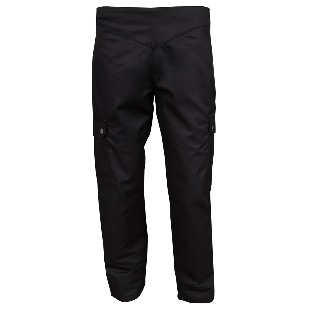 Chef Revival LP002BK-XS Women's Cargo Pants, XSmall, 24-26", Elastic Waistband, 6 Pockets, Poly/Cotton, Black