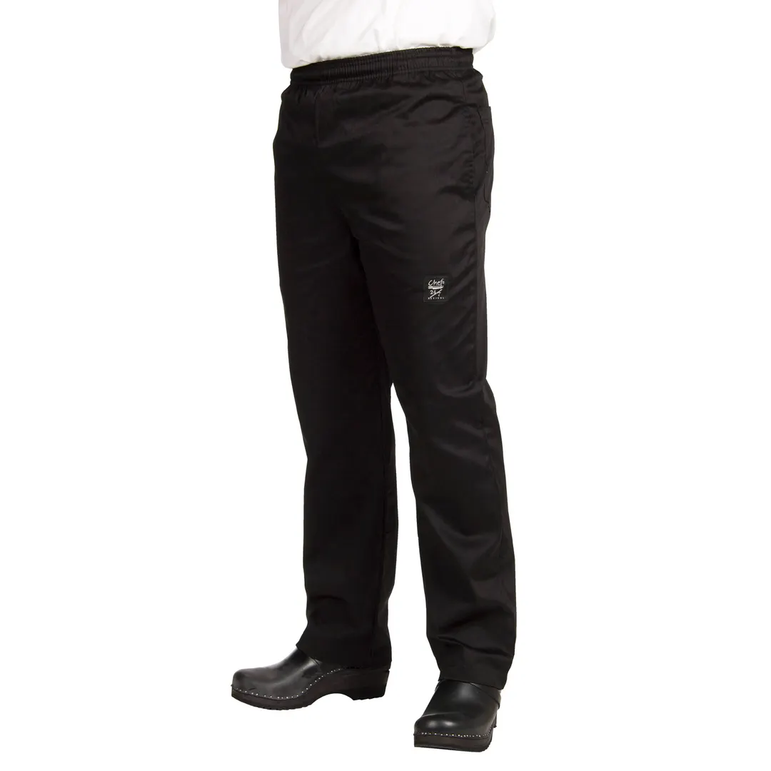 Chef Revival P020BK-8X Baggy Chef's Pants, 8X Large, Black, Poly/Cotton