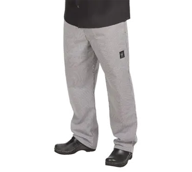 Chef Revival P020HT-XL Chef Pants, X-Large, Baggy Houndstooth Poly/Cotton Elastic Waistband, 4 Pockets