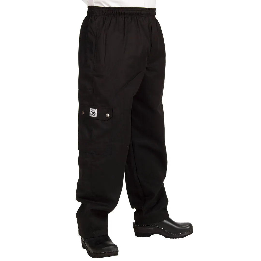 Chef Revival P024BK-XS Chef's Pants, XSmall, Black, Poly/Cotton, Elastic Waistband
