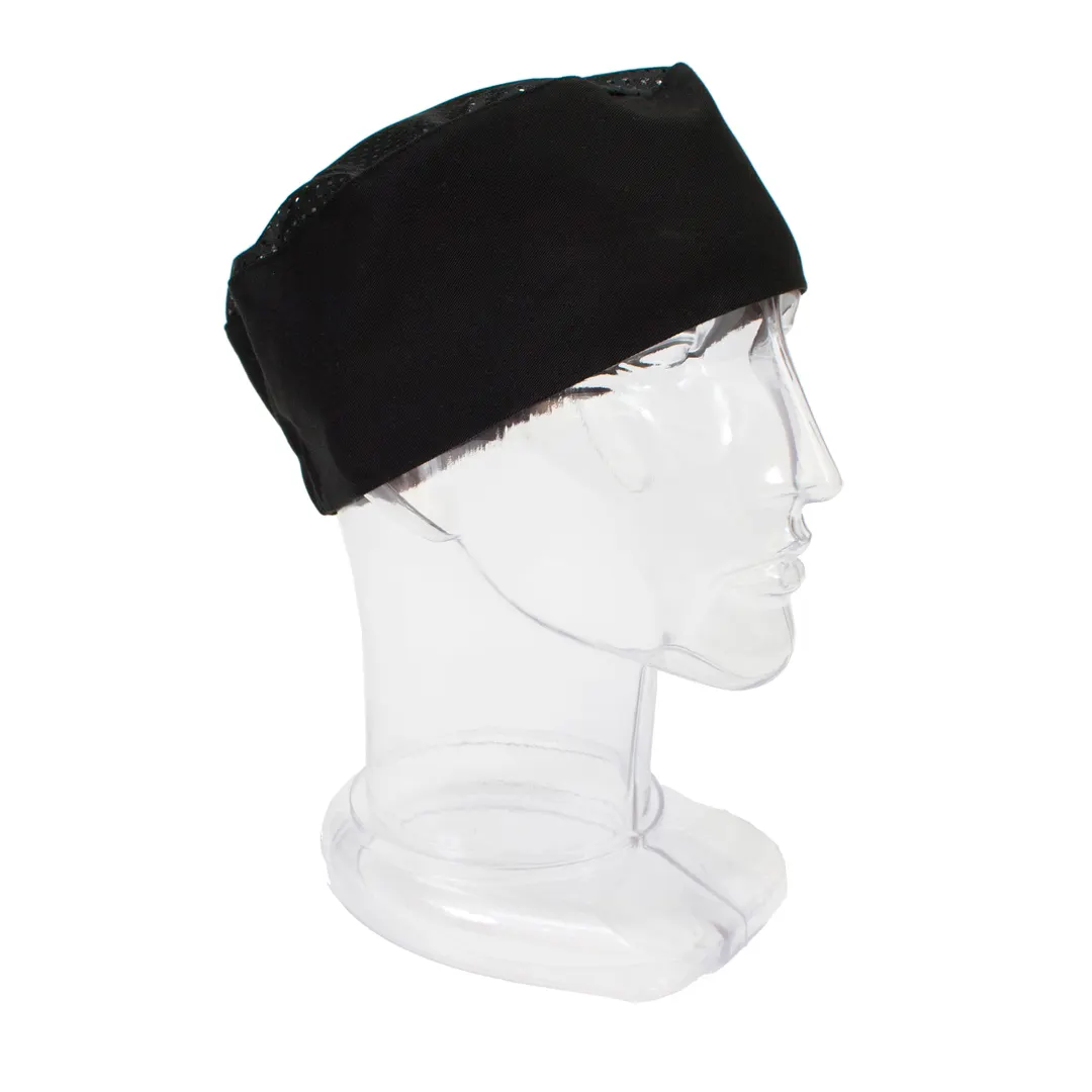 Chef Revival RZCBBKM Chef's Beanie – 100% Cotton, Black Mesh Top Panel, One Size (8"-10")