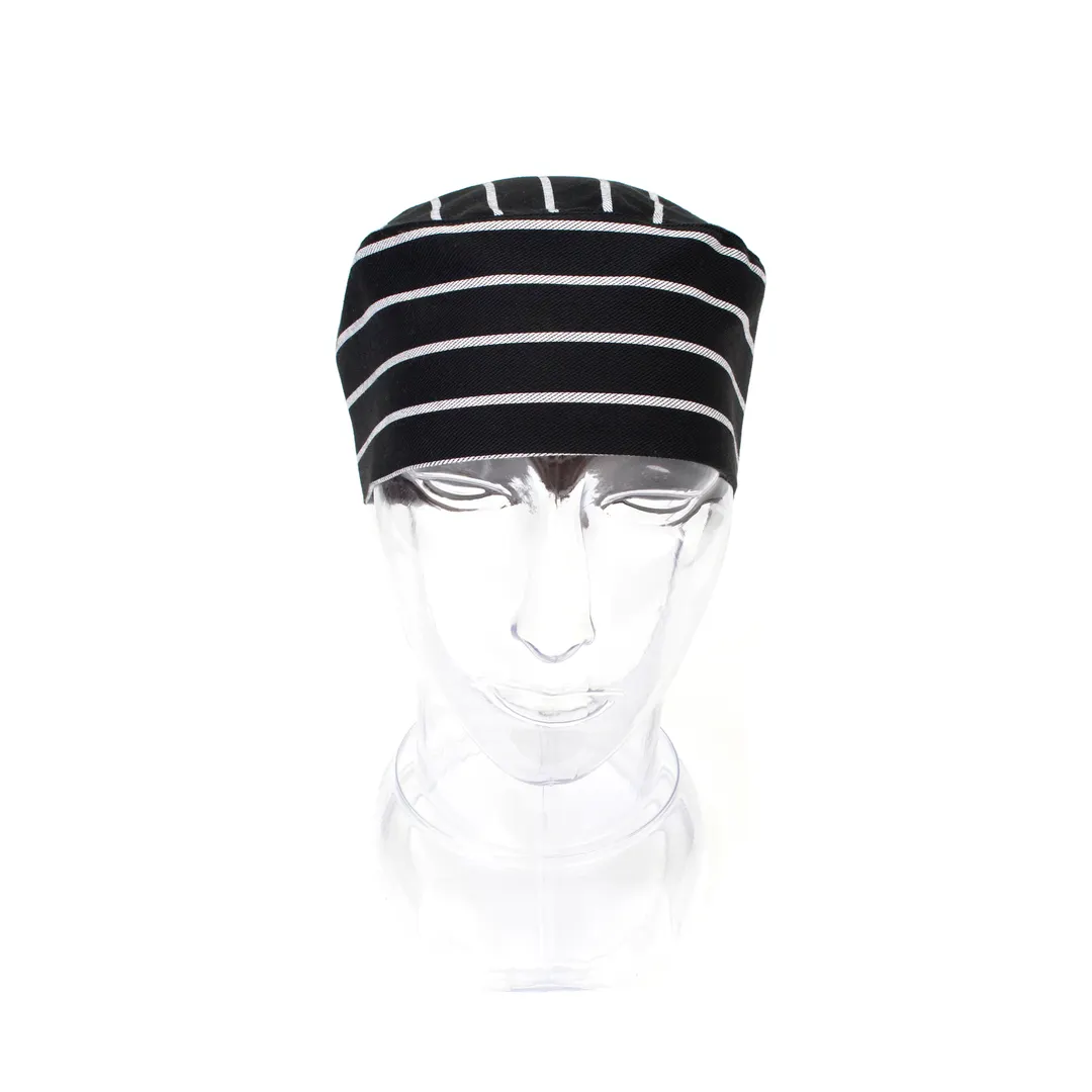 Chef Revival RZCBCS Chef Beanie, Elastic Back, Cotton-Poly, Multicolored Chalk Stripe