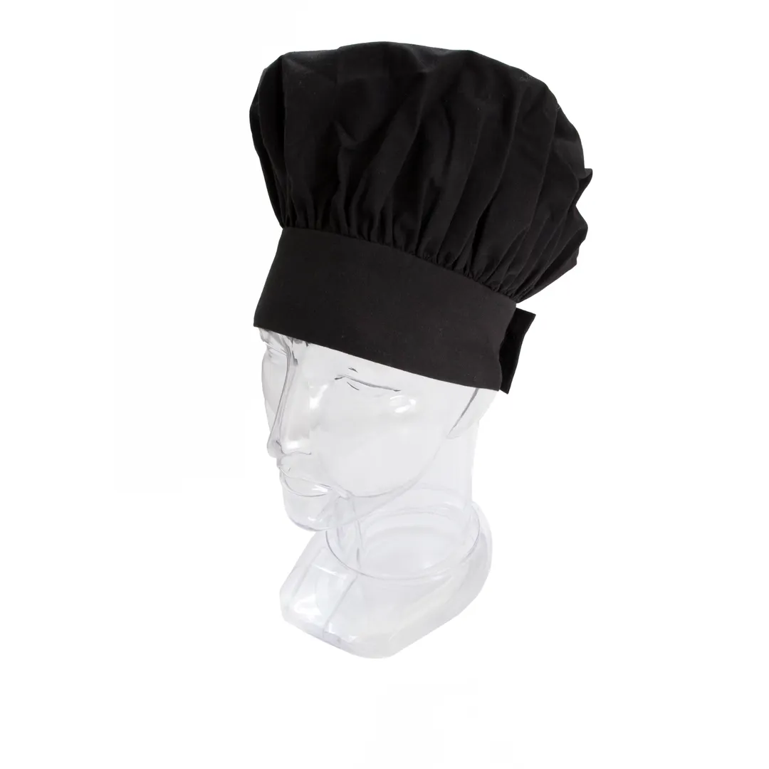 Chef Revival RZCH3BK Chef's Hat, 13", Velcro Adjustable, One Size, 65/35 Poly/Cotton Poplin, Black