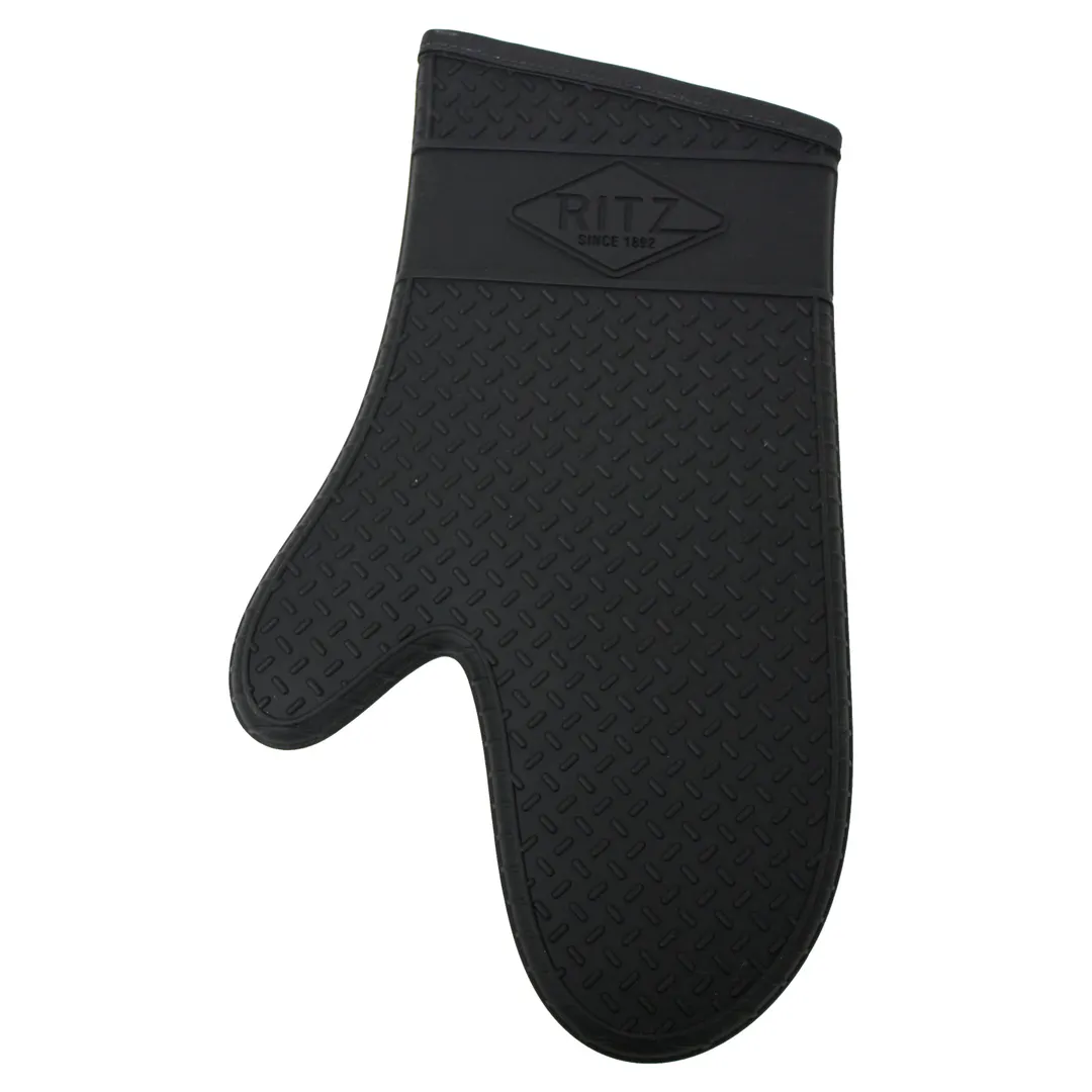 Chef Revival RZS685BK15 Oven Mitt, 15" Black, Silicone, Cotton Interior, Heat Resistant 685°F