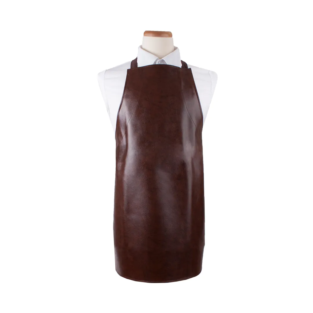 Chef Revival VAHD Bib Apron - 26" x 28" Standard Size, Waterproof Heavy‑Duty Vinyl, Brown, No Pocket