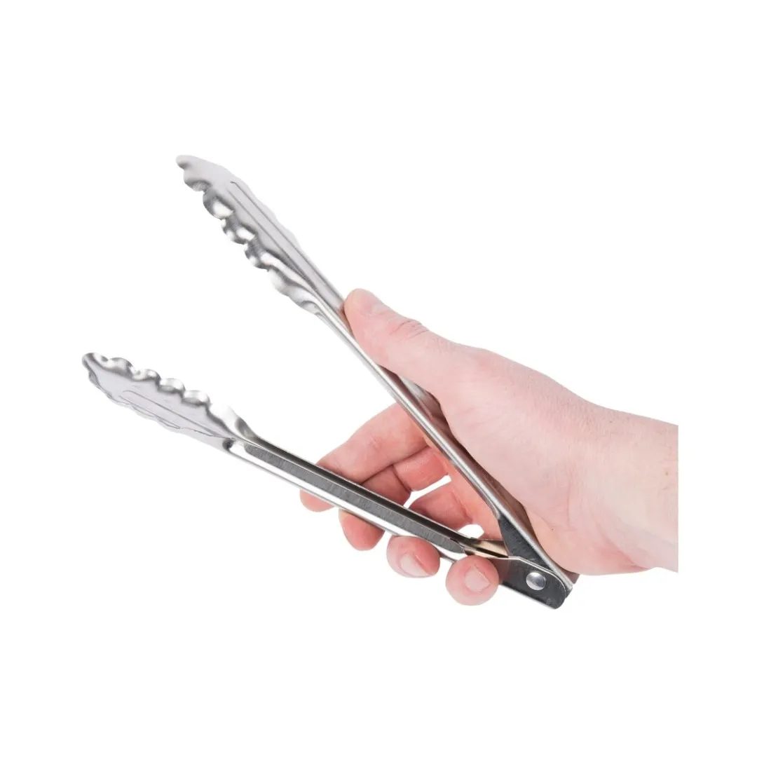 Edlund 4409HDL - 9" Heavy Duty Stainless Steel Utility Tongs with Lock for Kitchen
