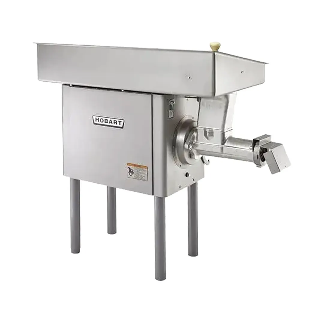 Hobart 4146+BUILDUP Meat Grinder – 5 HP Motor, #46 Tinned Grind End, 60‑65 lb/min Capacity, 49”x26‑3/4”x4‑1/2” Steel Pan