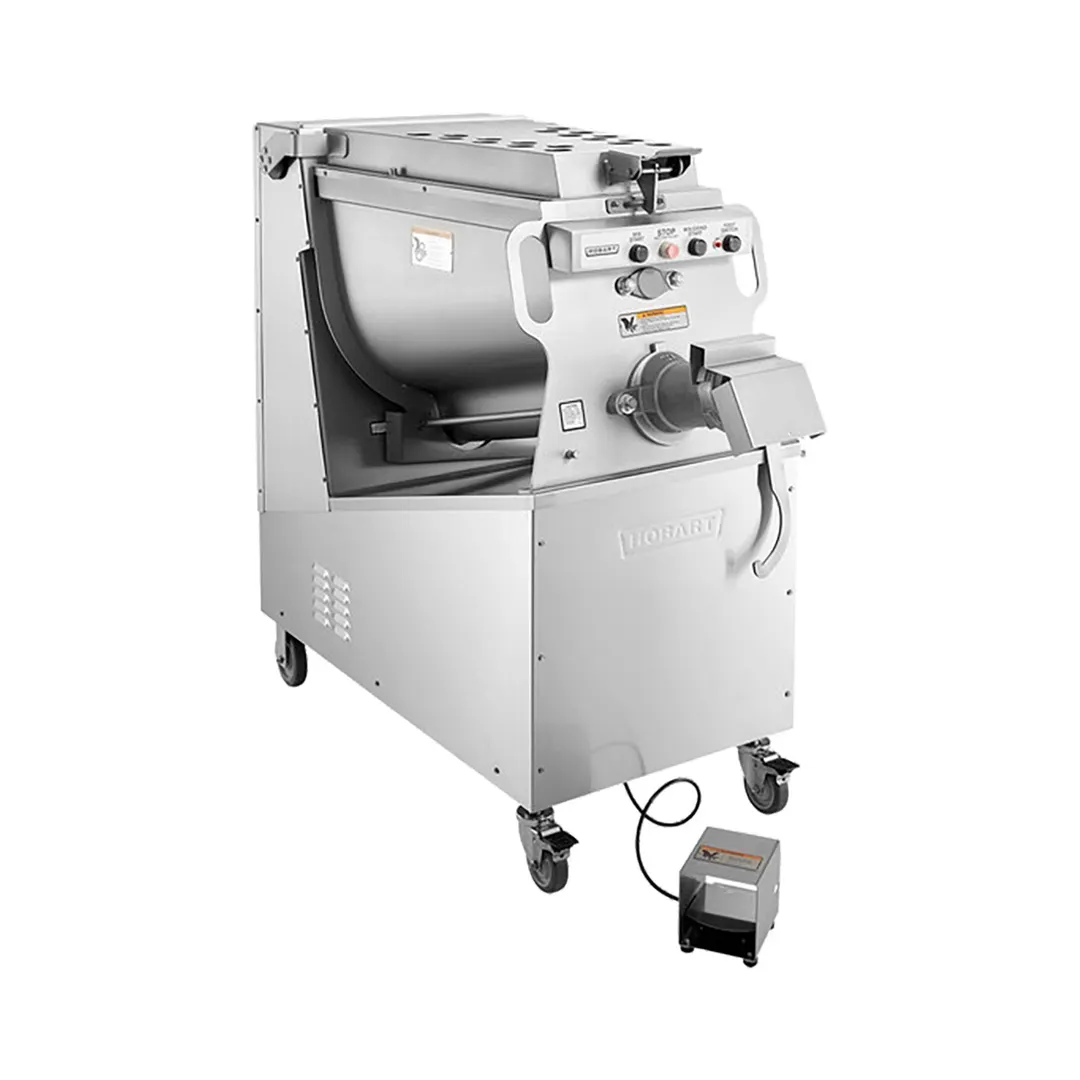 Hobart MG2032+BUILDUP Floor Mixer Grinder – 200lb 7.5hp Grind 1hp Mix Hopper Stainless Cyl 4” Casters 8’ Cord NSF
