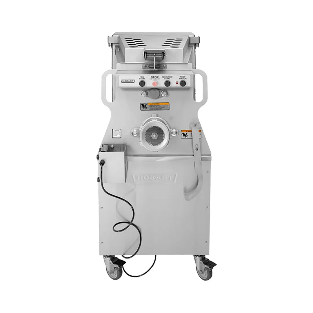 Hobart MG2032+BUILDUP Floor Mixer Grinder – 200lb 7.5hp Grind 1hp Mix Hopper Stainless Cyl 4” Casters 8’ Cord NSF