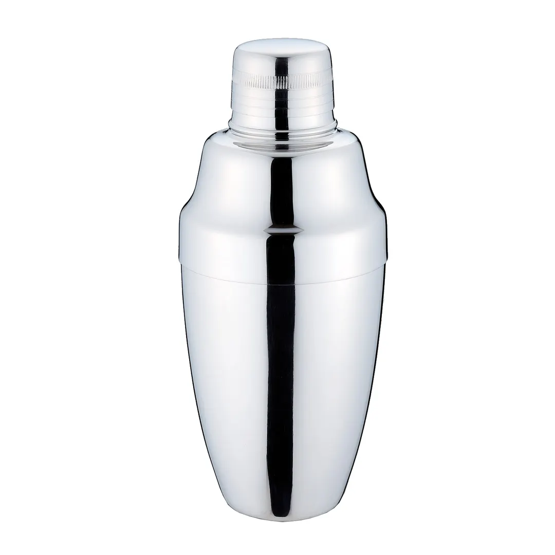 Korin BR-08 Cocktail Shaker, 17 oz, 3-Piece, Stainless Steel, Mirror Finish, 3-1/4" x 7-3/4" H
