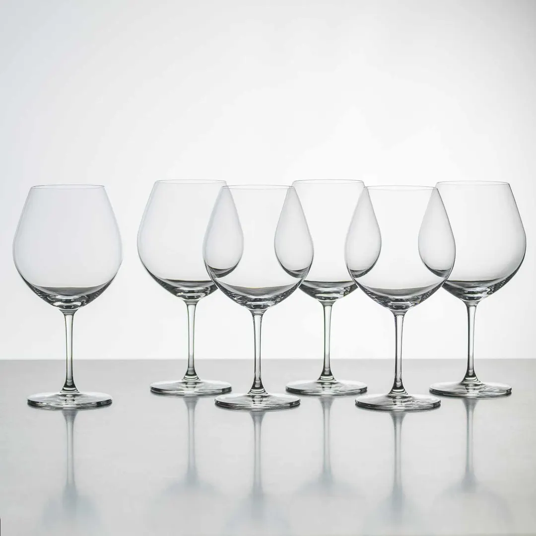 Korin GL-D116-PK - Burgundy Lead-Free Stemmed Wine Glass, 8.35" Height, 25‑32 oz - 1/Pack