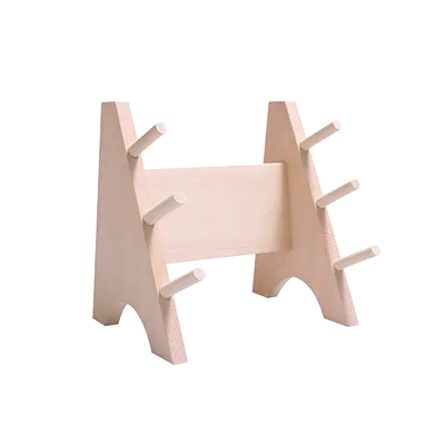 Korin HA-1045 Wooden Knife Display Stand, 6"W x 7"D x 9-5/8"H, 3 Knife Capacity