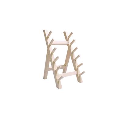 Korin HA-1046 Wooden Knife Display Stand, 10-4/5"W x 10"D x 19-3/16"H, 6 Knife Capacity