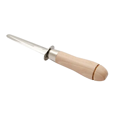 Korin HA-1301 Clam Knife, 8"L, Forged Stainless Steel Blade, Rounded Wood Handle, Dishwasher Safe